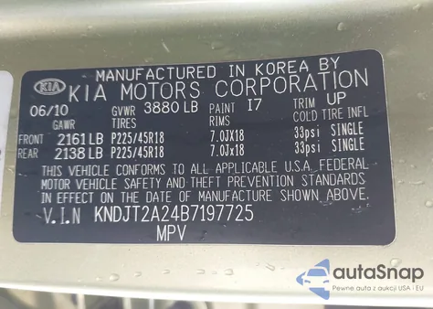 2011 Kia Soul ! from USA, damaged, VIN KNDJT2A24B7197725